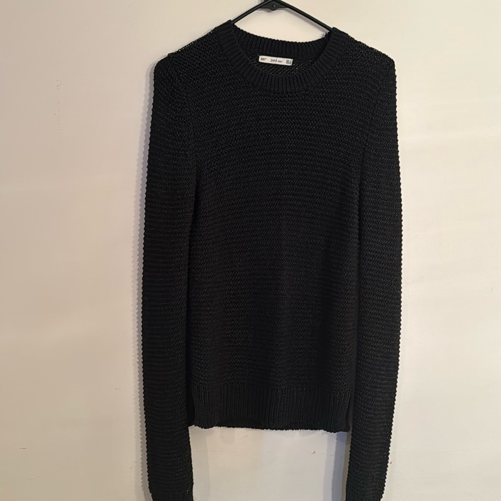 Zara black knit sweater size medium